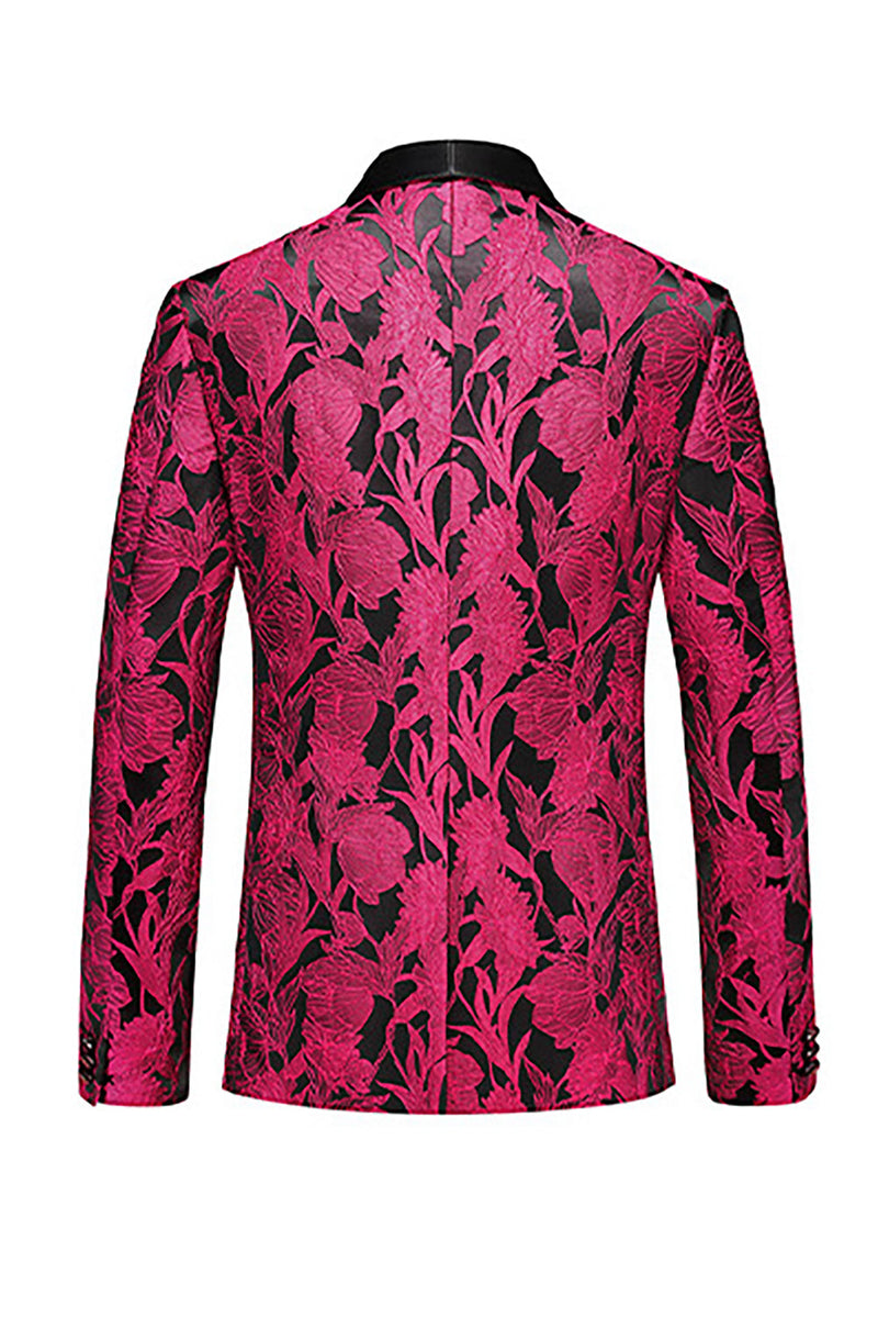 Load image into Gallery viewer, Jacquard Fuchsia 3 Pieces Shawl Lapel Men&#39;s Suits