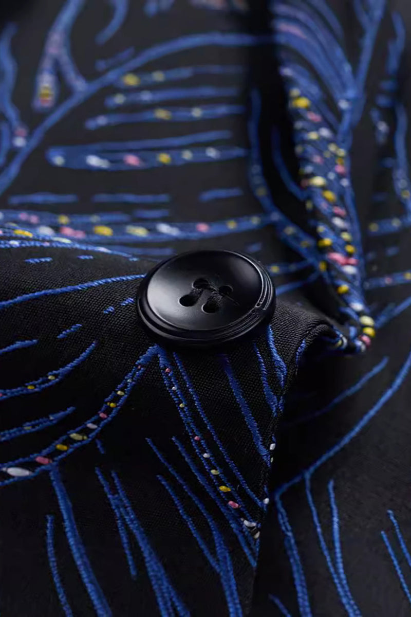 Load image into Gallery viewer, Dark Navy Jacquard Notched Lapel Men&#39;s Blazer