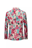 Floral Colourful Notched Lapel Men's Blazer