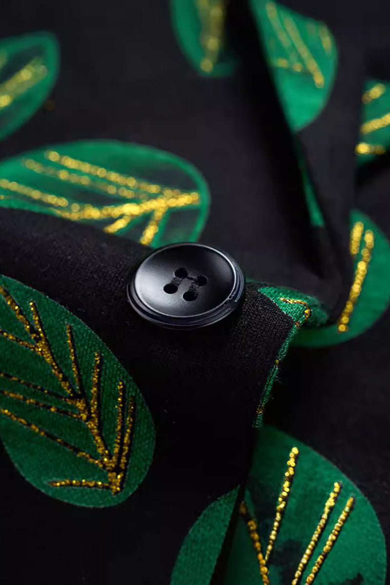 Load image into Gallery viewer, Dark Green Leaf Printed Notched Lapel Men&#39;s Blazer