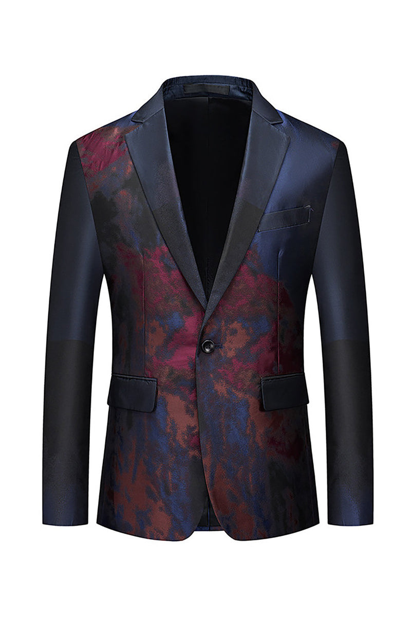 Load image into Gallery viewer, Dark Navy One Button Notched Lapel Men&#39;s Prom Blazer