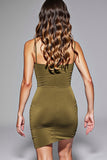 Army Green Bodycon Spaghetti Straps Graduation Dress