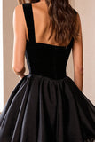 Black A Line Mini Graduation Dress