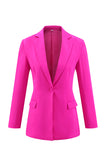 Fuchsia 2 Piece Long Sleeves Work Suits with Pockets