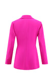 Fuchsia 2 Piece Long Sleeves Work Suits with Pockets
