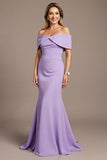 Mermaid Off the Shoulder Lilac Mother of the Bride Dress