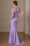 Lilac Mermaid Off the Shoulder Mother of the Bride Dress
