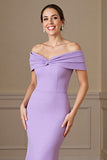 Lilac Mermaid Off the Shoulder Mother of the Bride Dress