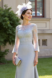 Mermaid Silver Mother Of The Bride Dress With Appliques