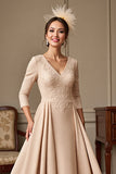 Apricot A Line Mother Of The Bride Dress With Appliques