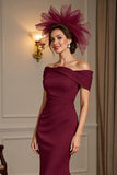 Burgundy Mermaid Off The Shoulder Mother Of The Bride Dress