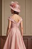 Dusty Rose A Line Midi Mother Of The Bride Dress