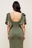 Olive Sheath Long Plus Size Mother Of The Bride Dress