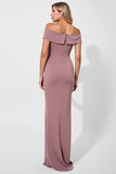 Vintage Mauve Mermaid Satin Long Mother of the Bride Dress with Sash
