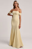 Off The Shoulder Yellow Mermaid Bridesmaid Dress