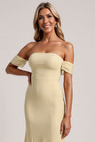 Off The Shoulder Yellow Mermaid Bridesmaid Dress