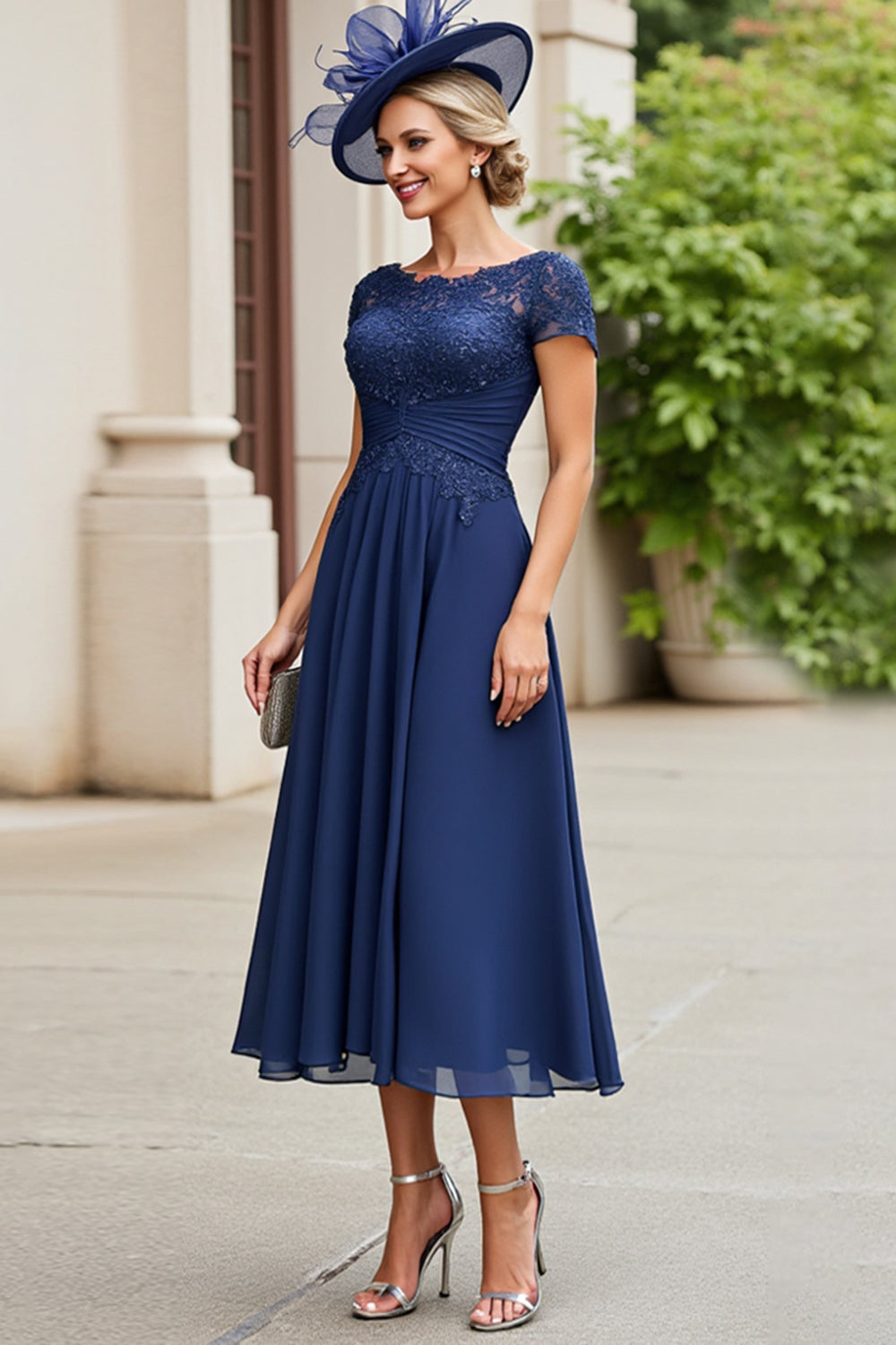 navy blue wedding guest dresses uk navy blue guest dress Dark Navy Sheath/Column Sleeveless Wedding Guest Dress with Split