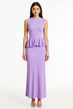 Lilac Mermaid Long Formal Dress with Ruffles