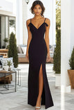 Black Mermaid Long Formal Dress With Slit