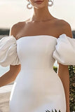 Bodycon White Off The Shoulder Short Graduation Dress
