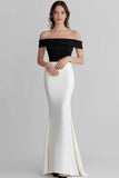 Off The Shoulder Mermaid White Long Formal Dress