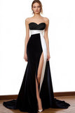 Mermaid Strapless Long Black Tie Dress