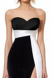 Mermaid Strapless Long Black Tie Dress