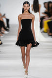 Simple Strapless A Line Little Black Dress