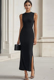 Black Sheath Formal Dress with Slit