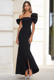 Black One Shoulder Long Formal Dress with Slit