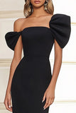 Black One Shoulder Long Formal Dress with Slit