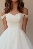 White Tulle A Line Graduation Dress