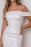 Sparkly White Bodycon Graduation Dress