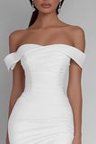 White Satin Bodycon Short Graduation Dress