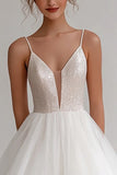 Sparkly Ivory Tulle A Line Short Graduation Dress