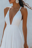 White Chiffon Long Summer Dress