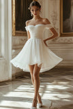 Ivory Chiffon A Line Short Graduation Dress