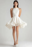 Simple Ivory Chiffon Short Graduation Dress
