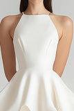 Simple Ivory Chiffon Short Graduation Dress