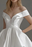 White Satin Corset A Line Short Graduation Dress