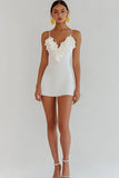 Bodycon Ruffled Satin White Graduation Dress