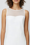 Illusion Neck Simple Sheath Little White Dress
