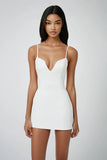 White Bodycon Spaghetti Straps Graduation Dress