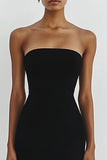 Strapless Simple Bodycon Little Black Dress