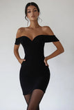 Off The Shoulder Bodycon Little Black Dress