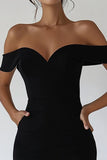 Off The Shoulder Bodycon Little Black Dress