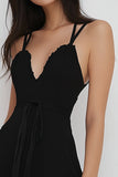 A Line Spaghetti Straps Little Black Dress