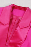 Fuchsia 2 Piece Peak Lapel Women Prom Suits with Feather
