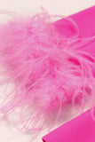 Fuchsia 2 Piece Peak Lapel Women Prom Suits with Feather