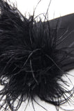Black 2 Piece Notched Lapel Women Prom Suits with Feather